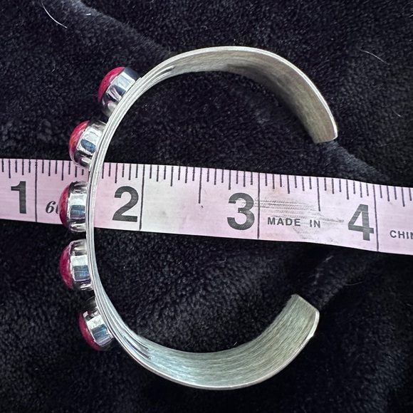 Vintage Jay King Red Coral  & sterling silver cuff bracelet - Picture 11 of 14